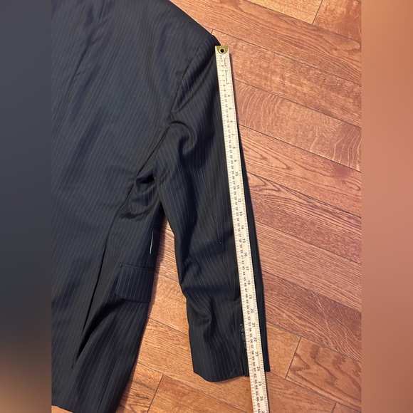 Elegant Black Pinstripe Men's Italian Suit Vitale Barberis Canonico Super 110 - Picture 4 of 12